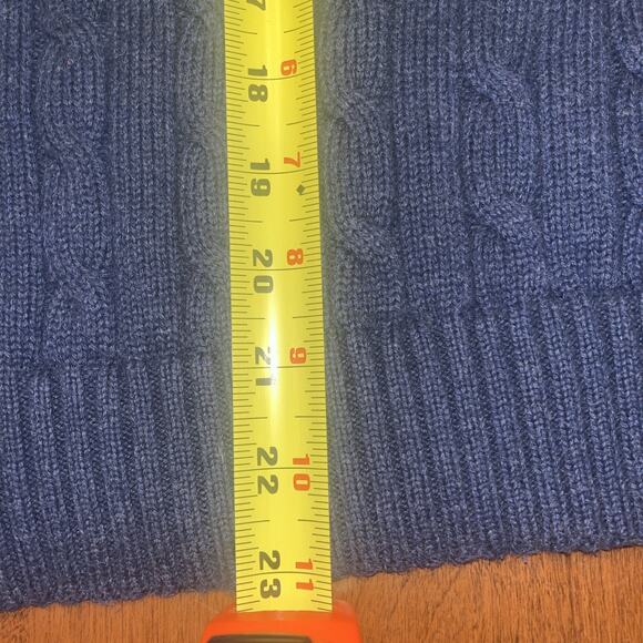 Polo Ralph Lauren Womens Cable Knit Sweater Sz ? L Blue Preppy Old Money Classic - Picture 5 of 6